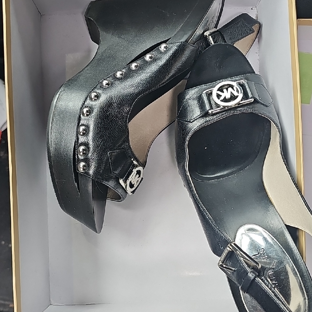 Michael Kors Black Wedge Sandals